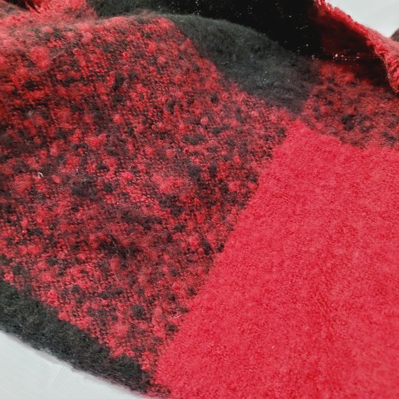 thick red flannel scarf big - Picture 3 of 4